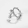 Rhodium on Sterling Silver Twisted Thorn Branch Barb Wire Circle