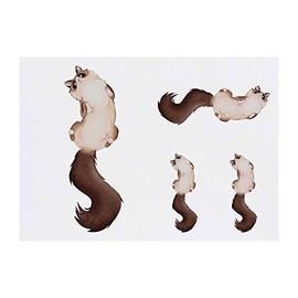 4 x 'Fluffy Ragdoll Cat' Temporary Tattoos - Water Resistant, Skin-Safe, Non-Toxic Transfers, Mixed Sizes (TO00039915)