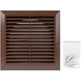 HVAC OV 6 Inch Fit - Brown Plastic Vent Cover - Exhaust Dryer Vent Cover - Built-in Protection Screen and Screws Included - Outside Dimensions: 7.9 x 7.9 Inches