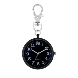 JewelryWe Key Chain Watch Novelty Key Ring Watch Vintage Gold/Silver Quartz Pocket Watch FOB Clip-on Watch, for Men Women