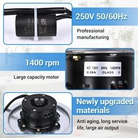 Bathroom Fan Motor, Compatible with Nutone QT80 QT-80 Series, Replaces 0695B000 S0695B000 8253210240 AL41286A JA2B089N JA2C118H JAC118 Motor Assembly,120 Volt (AC),60Hz,0.26A,1400 RPM