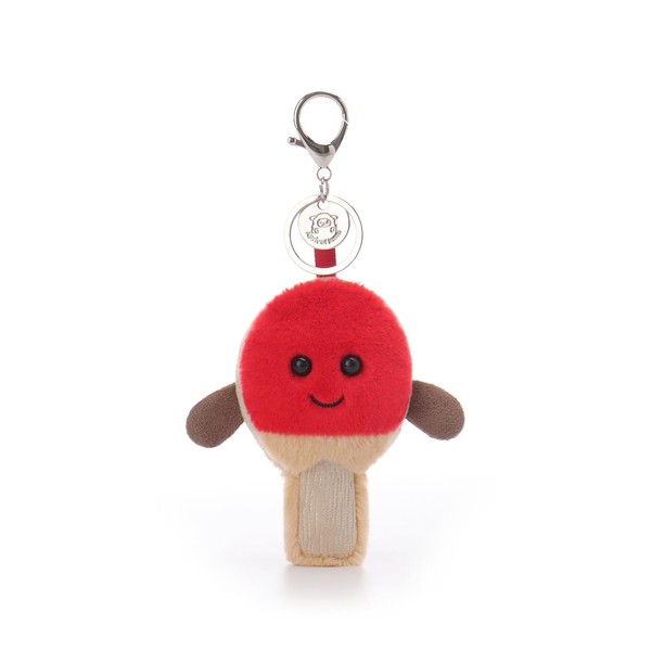 Apricot Lamb Table Tennis Bat Cute Keychain, Soft Stuffed Plush