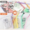 Pack of 16 A6 Coloured Net Document Bags, PVC Plastic