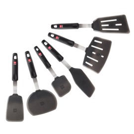 DI ORO Silicone Turner Spatula Set - 6 Piece Kitchen Utensils