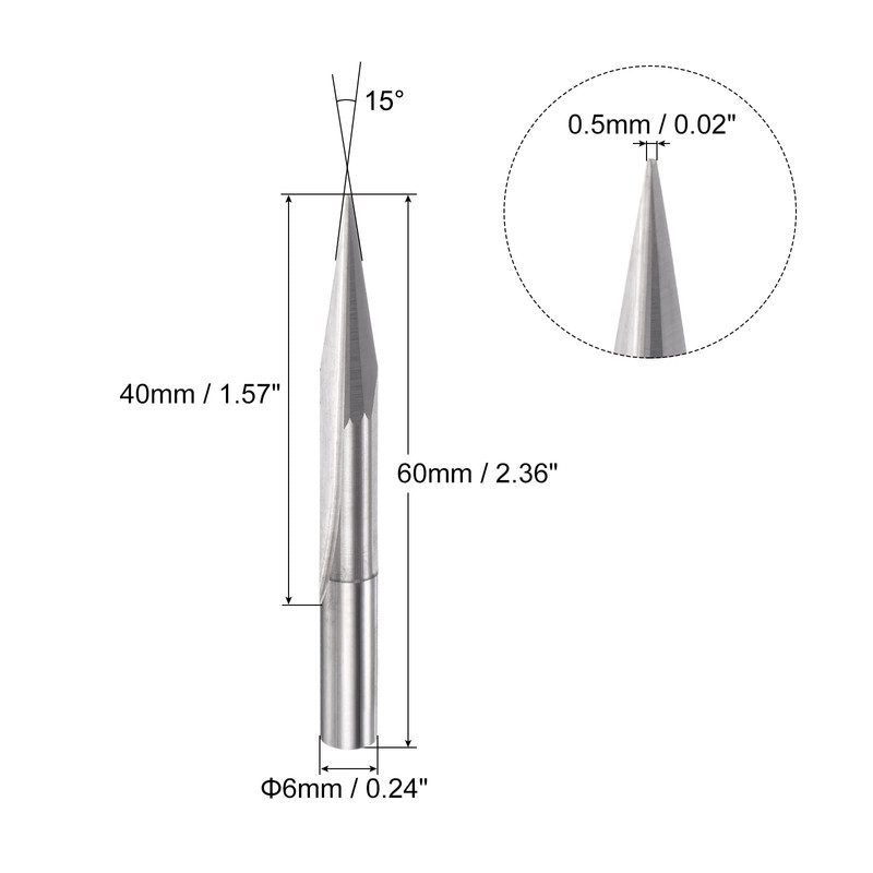 sourcing map Wood Engraving CNC Router Bit Full Carbide Carving