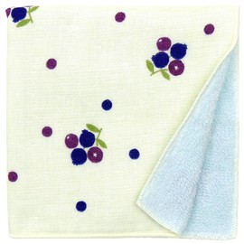 Hamamonyo Washed Towel Handkerchief, Blueberry Polka Dot