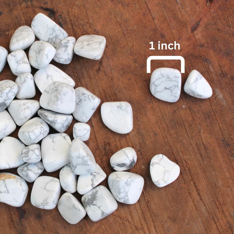 Prajet Crystal Natural Howlite Tumbled Stones 100 Grams White Howlite