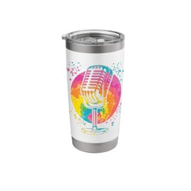 Microphone Poetry Slam Podcast Colorsplash Singer Stainless Steel Insulated Tumbler