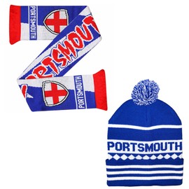 Beyond Happy Portsmouth Hat and Scarf Set - Stylish Winter Hat and Scarf for Pompey Football Fans - Ultimate Comfort and Warmth