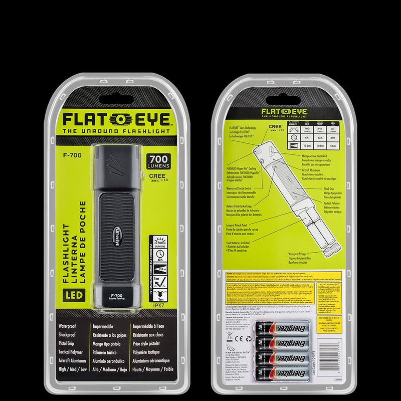 FLATEYE F-700 High Performance UNROUND Flashlight CREE LED Multi Position