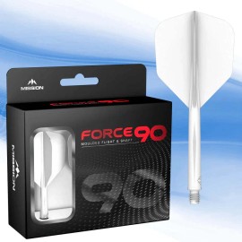 Mission Force 90 - Molded Flight & Shaft System - White - Standard No6 - Medium - White, Medium (73.7mm in length excluding thread), Composite Material