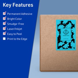 Avery Printable Rectangle Labels, 5-1/2" x 8-1/2", Bright Blue Labels, Laser/Inkjet Printable, 80 Total, Great for Shipping and Packaging