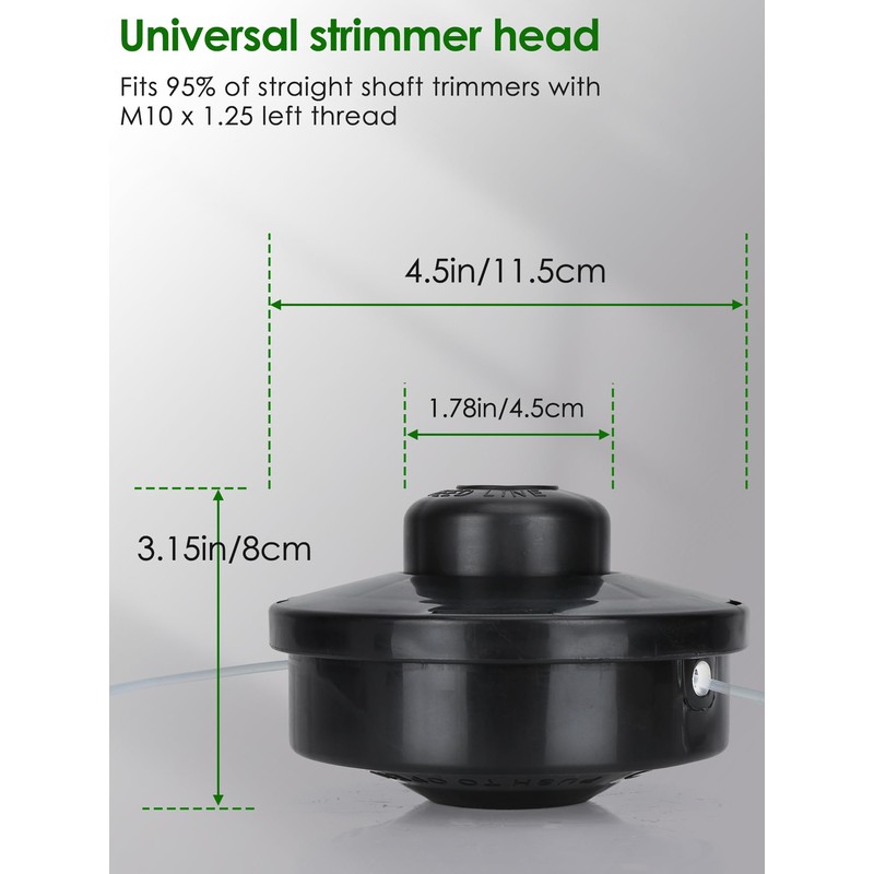 YOUSHARES Trimmer Mower Head M10 x 1.25 for Brush Cutter,
