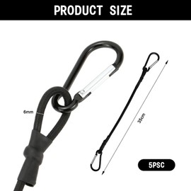Pack of 5 Expander with Carabiner Hooks, Tension Rope, Rubber Tensioner, Tensioning Rope, Luggage Tensioner, Latex Tensioning Strap, Tensioning Rubber, Carabiner Hook, Rope, for Bicycle, Car, Luggage,