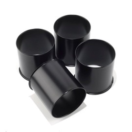 DewFlew 4Pcs 4.25" Push Through Wheel Center Caps Stainless Trailer Open Ended Hub Cap for Truck SUV RV Wheel Rim (Fit 4.25" Bore 4.22" H Matt Black)