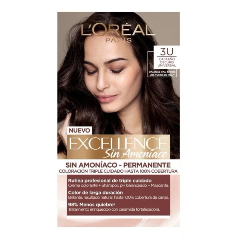 L'Oréal Tinte Imedia Permanente Sin Amoniaco 3u Castaño Oscuro Unive