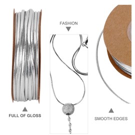 Milisten 15 Metres 2 mm DIY Suede Cord, Silver, Microfibre, Flat Leather Cord, Beading Cord, Rope with Roll for Necklaces, Bracelets, Jewellery Making, Leather, Silver, 1500 x 0.2 x 0.1 cm