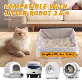 120 Pack Cat Litter Bags Compatible with Litter Robot 4/5/3, Self Cleaning Automatic Litters Box Liners, 25.2 x 15.7 inch (10-12 Gallons)