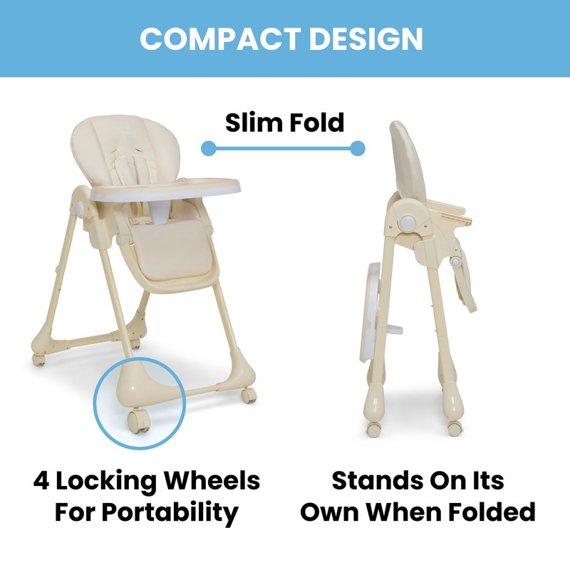Delta Children Little Folks 2-in-1 SlimFold High Chair for Babies