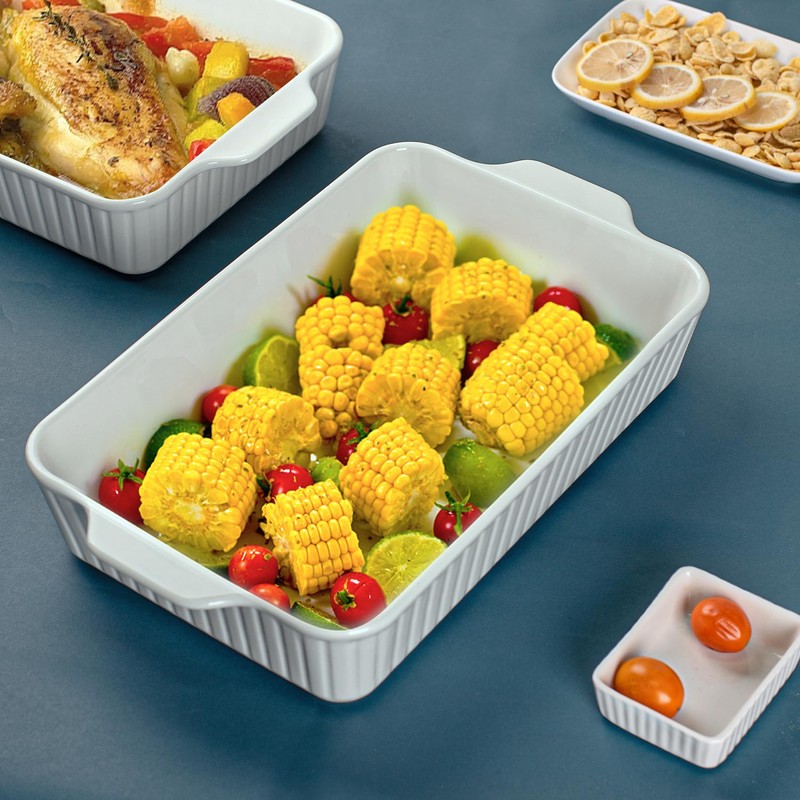 Casserole Dishes for Oven 9x13,2 Pack Ceramic Baking Dish Large
