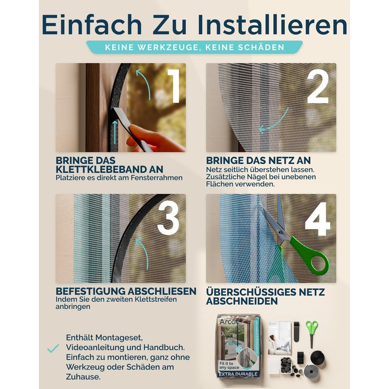 ARCOL Magnetic Mosquito Net with Adjustable Window - Magnetic Fly