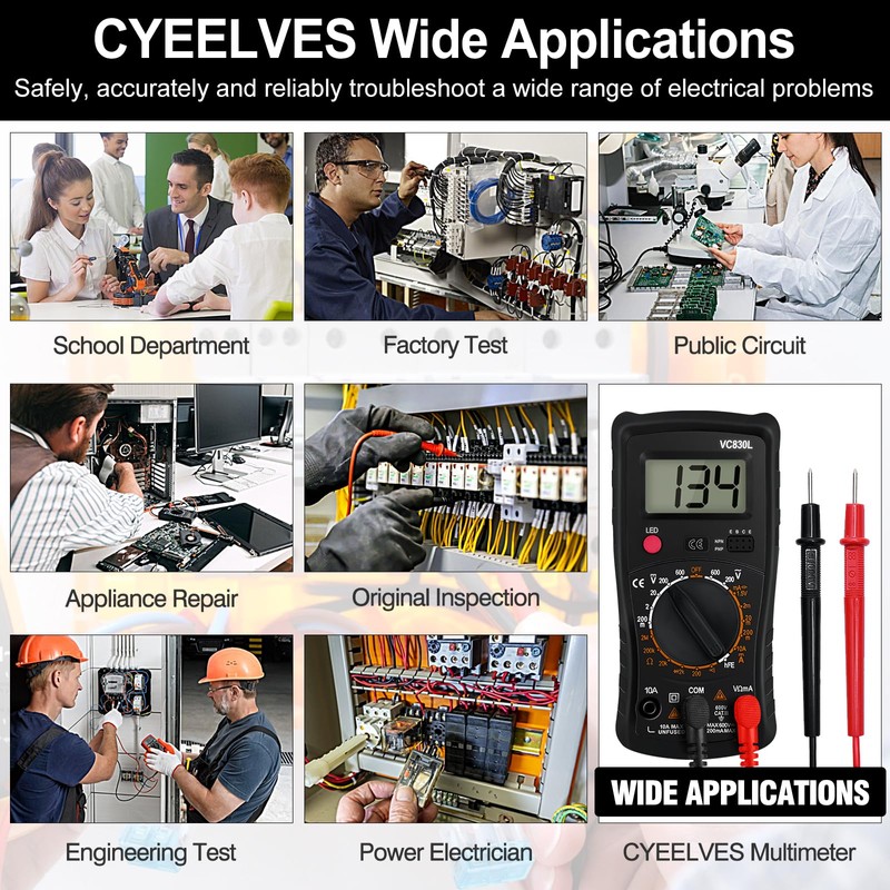 Digital Multimeter Pocket, Multifunction Battery Tester with Backlight Test Wire,