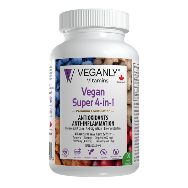 Veganly Vitamins Vegan Super 4 In 1 90 Veggie Caps