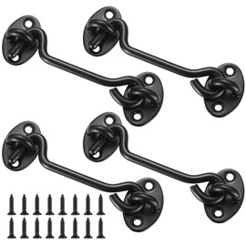 4 Pcs 4 Inch Door Hook Latch for Window Brace,gate Latch,barn Door Latch,Doors Hook Latch,Hook and Eye Latch for doorCabin Hook and Eye Latch Lock.