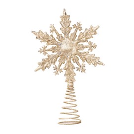 Christmas Tree Top Atmosphere Top Stars Stars Snowflakes Tree Top Stars Hollow Christmas Decorations Party Ornaments Perfect Stars (Gold Snowflakes)