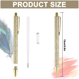 NTGRTY Pack of 7 Glitter Retractable Ballpoint Pens Bling Metal Pens Bling Metal Pens Metal Ballpoint Pen Click Ballpoint Pen for School Office Supplies 1.0 mm Black Ink