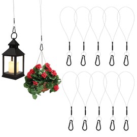 SDTC Tech 10 Pack Hanging Straps with Carabiner Hook 8 Inch Hanging Chain Cable Rope for Bird Feeders, Tree, Plant Extenders, Lanterns, Yard Decorations