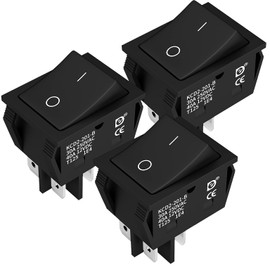 DaierTek DPST KCD4 Rocker Switch 40A 12V DC 4 Pin 2 Position Switch ON Off Toggle Switch 30A 250V AC 120V T125 KCD2 Boat Rocker Switch -3Pcs