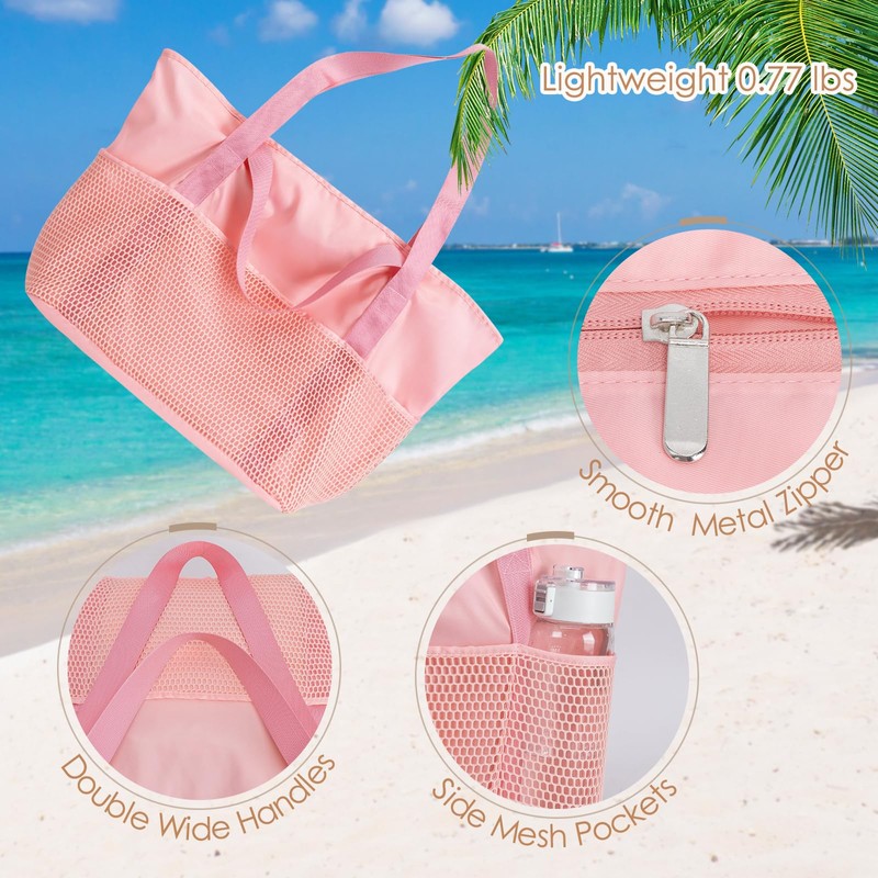 KABAQOO Large Beach Bag Waterproof Sandproof Tote Bag for Women