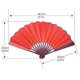 TRENDBOX 10.4" Chinese Traditional Nylon-Cloth Handheld Folding Fan - Black