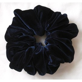 Navy Blue Velvet Scrunchies-Jumbo