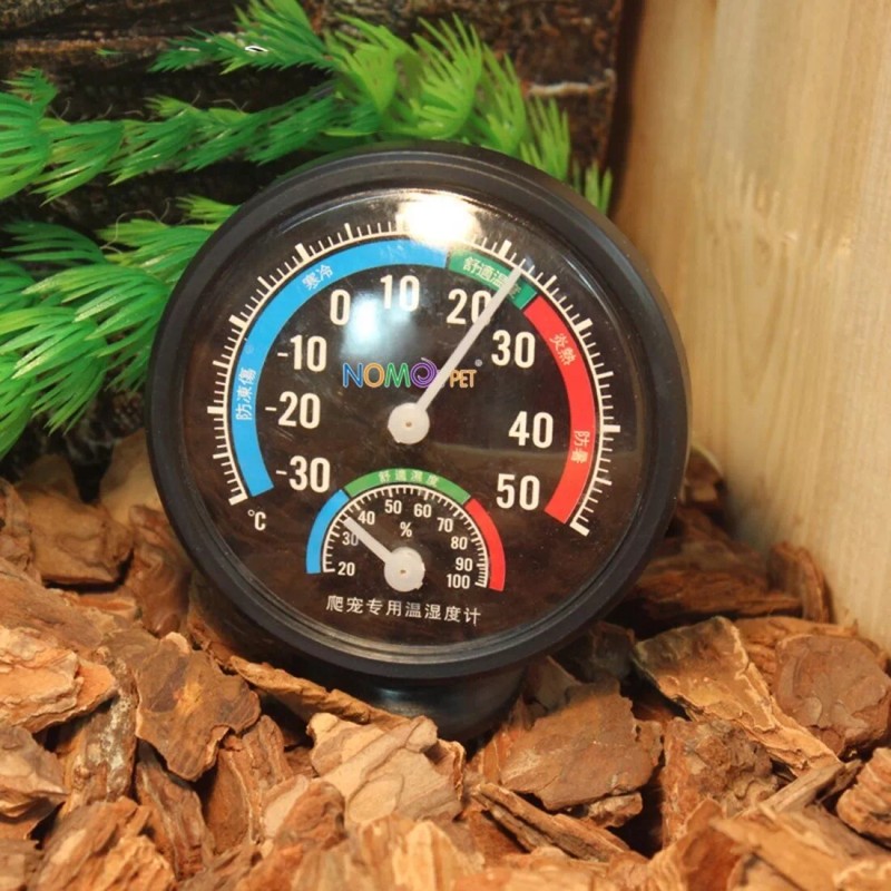 Nomoy Pet Higrómetro De Reloj Termómetro Terrarios Medidor Reptiles