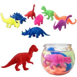 LilyBeauty - Dinosaurios cultivadores de agua, paquete de 50, recuerdos envueltos individualmente, juguete de animales expandibles, suministros para fiestas