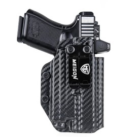 G19 IWB Holster with Light - Compatible with Glock 19 19X 23 32 44 45 MOS with Olight Baldr S/Baldr Mini Tactical Gun Flashlight - Inside Waist Concealed Carry Accessories - Right Hand - Carbon Fiber