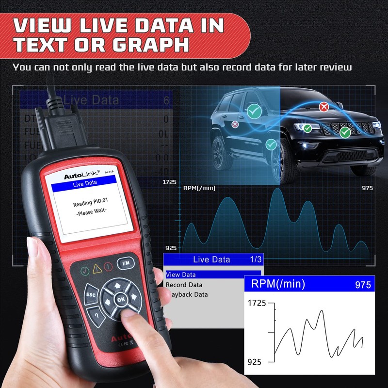 Autel AutoLink AL519 Universal OBD2 Reader Car Diagnostic Scanner Tool