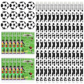 taonganui Pack of 36 Football Pencils with Football Eraser and 12 Pieces Football Pinball Game Set, Football Theme Pencil Suit Football Party Bag Eraser Pencils for Children's Birth