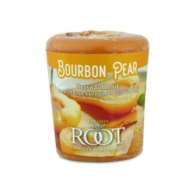 Root Candles 20-Hour Votive Scented Beeswax Blend Candle, 18-Pack, Bourbon Pear