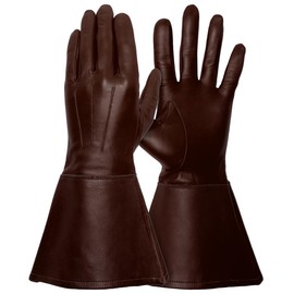 Tough Gloves Enforcer Unlined Leather Gauntlet, TD650HP, great for motorcycle riding, crafted from ultra-thin .45mm Cabretta Leather, Chestnut Size 10