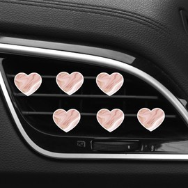 PurYupearl 6 Pcs Heart Air Vent Clips, Cute Car Air Fresheners & Decor, Rose Gold