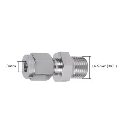 Unifizz 304 Stainless Steel Compression Tube Fittings,Tube OD 8mm, Thread OD 3/8 Inch Straight-Through Quick Connector SSKTPC8-03, Silver 2pcs