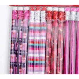 Valentine Pencils School Favors - 24 Pencils (Styles Vary)
