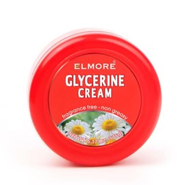 ELMORE 42% Glycerine Cream - Chamomile Extract Moisturizing Cream for Chapped Skin, Cracked Heels - Fragrance-Free Glycerin Hand Creme - Fast-Absorbing Formula with Pure Glycerin
