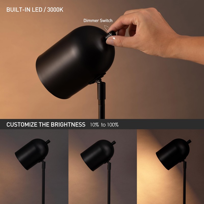 O'Bright Helios - Adjustable Tripod LED Floor Lamp, Dimmable, Swivel