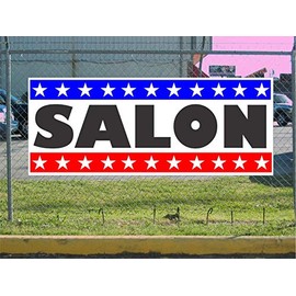 Salon Banner Sign Stars & Stripes 2x5 Hair Nail Massage Spa