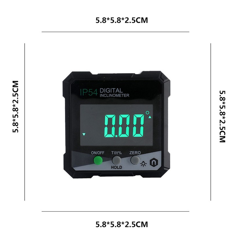 Digital Inclinometer 4x90° Measurement IP54 LCD Screen Magnetic Digital Display