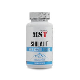 MST Nutrition Shilajit Kapseln 60 Stück – Hochdosiert mit 500 mg pro Portion – Natürliches Shilajit aus dem Himalaya – Vegan & Ohne Zusatzstoffe – Made in Germany